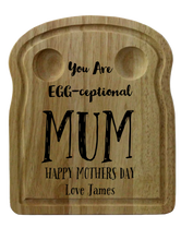 Load image into Gallery viewer, Personalised Wooden Egg Breakfast Board
