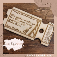 Load image into Gallery viewer, Personalised Keepsake Ticket Coupon Voucher