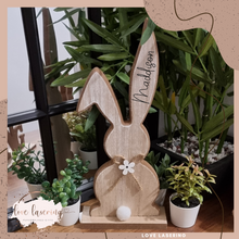 Load image into Gallery viewer, Wooden Pompom Personalised Easter Bunny