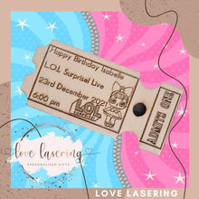 Load image into Gallery viewer, Personalised Keepsake Ticket Coupon Voucher