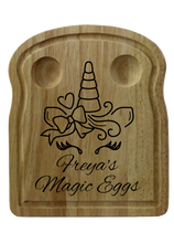 Load image into Gallery viewer, Personalised Wooden Egg Breakfast Board
