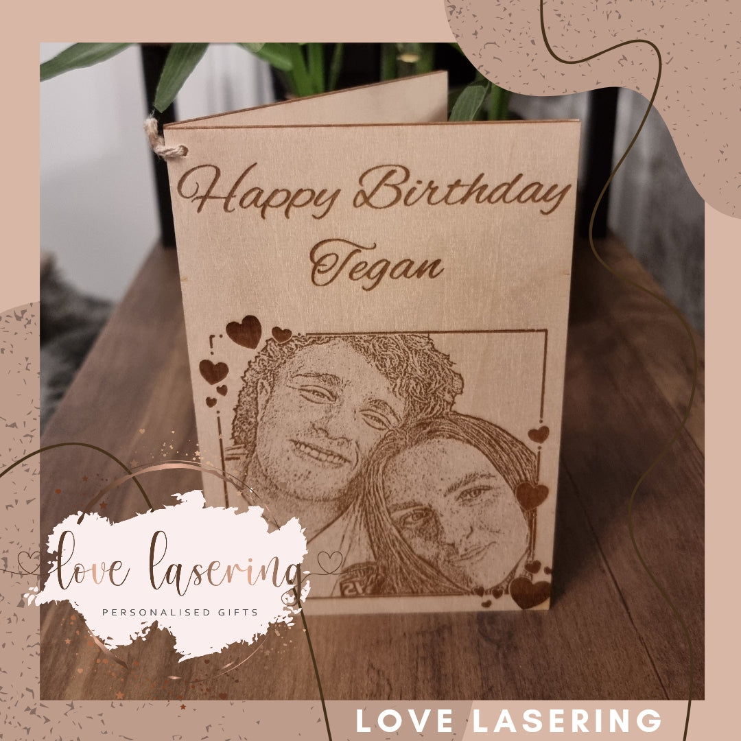 Couple Wooden Photo Card