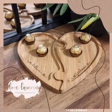 Load image into Gallery viewer, Valentines date night personalised wooden dinner set
