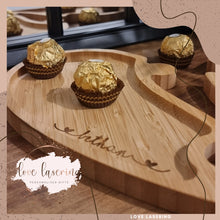 Load image into Gallery viewer, Valentines date night personalised wooden dinner set
