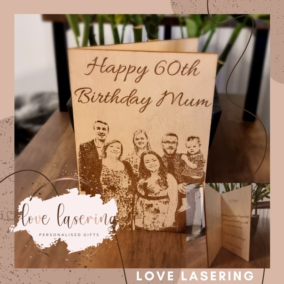 Personalised Family Wooden Photo Card