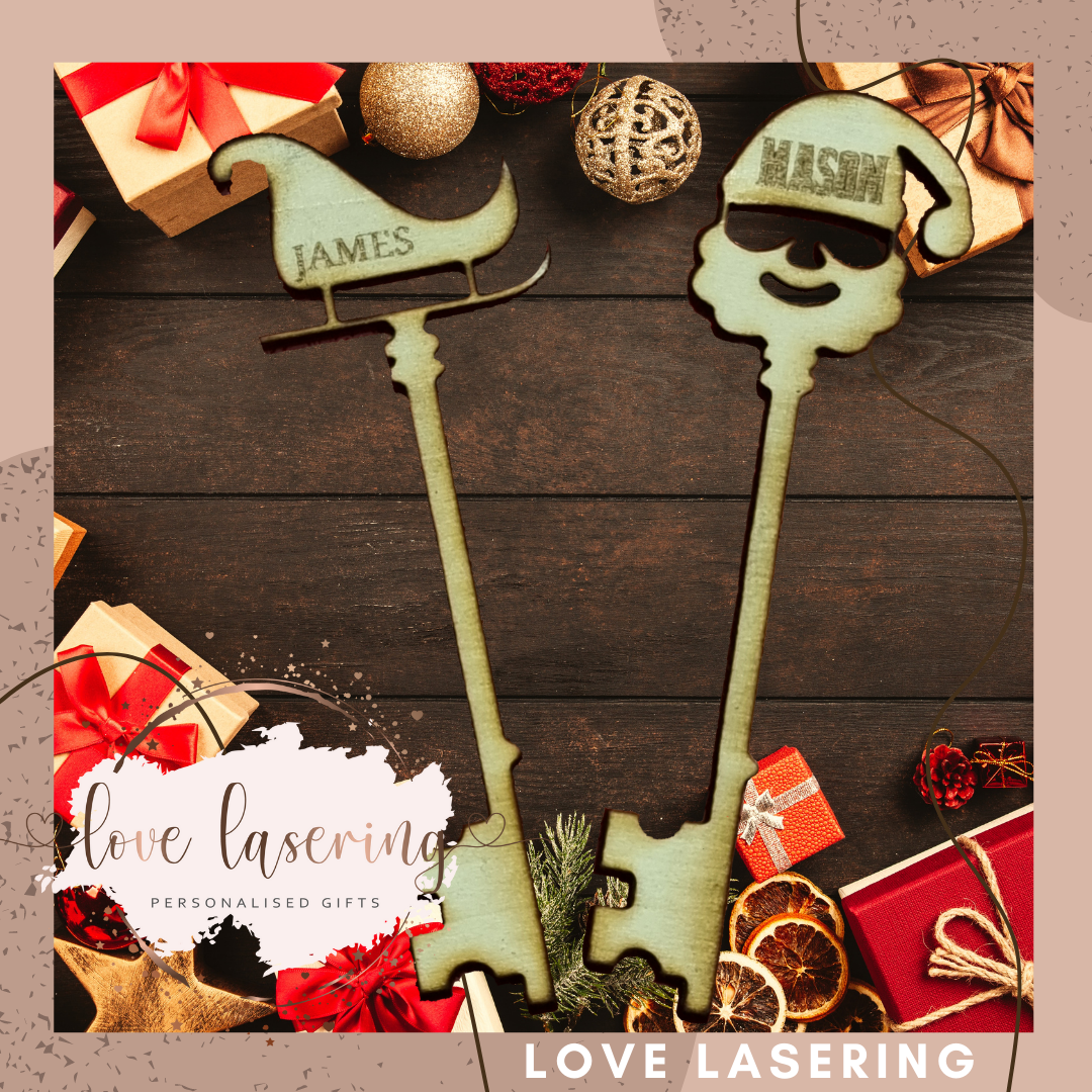 Personalised Wooden Santa Keys