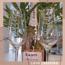 Load image into Gallery viewer, Mr &amp; Mrs Engagement Wedding Champagne Glass Set
